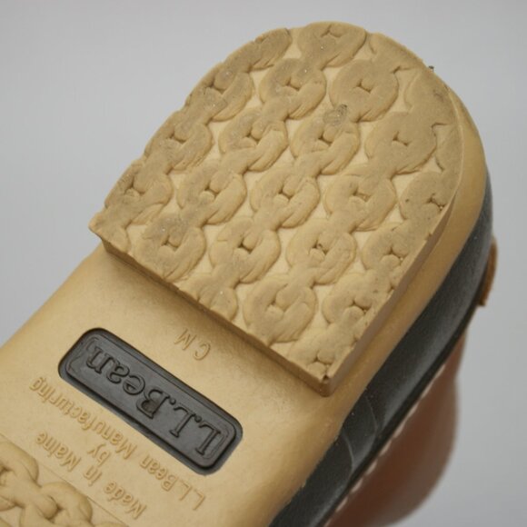 LL Bean Ladies 7 Tan Leather Brown Rubber Short Ankle Duck Boots USA Maine 06009 - Picture 11 of 12
